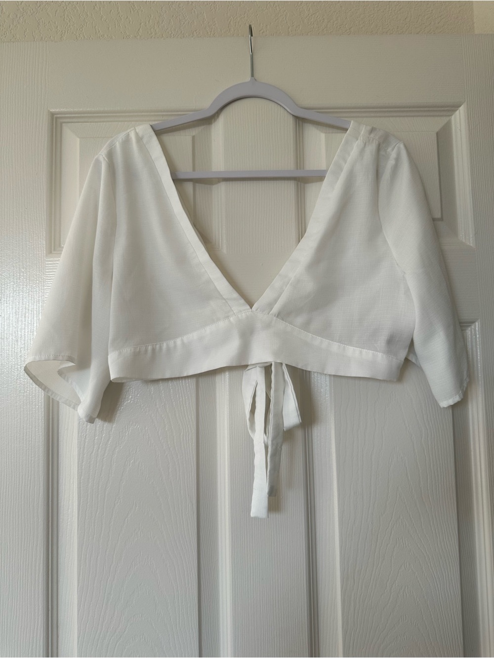 Shein Vacation Vibes Plunge Tie Crop Top